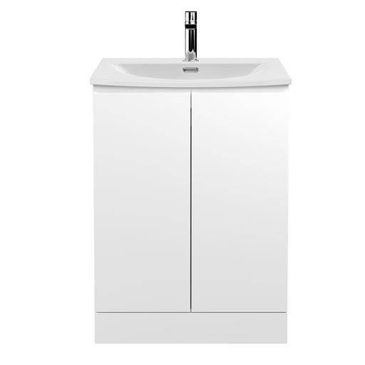 600mm Floor Standing 2 Door Vanity Unit & Basin 4 Hudson Reed