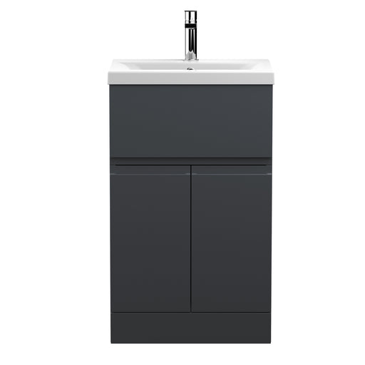 500mm Floor Standing 2 Door/Drawer Vanity & Basin 1 Hudson Reed