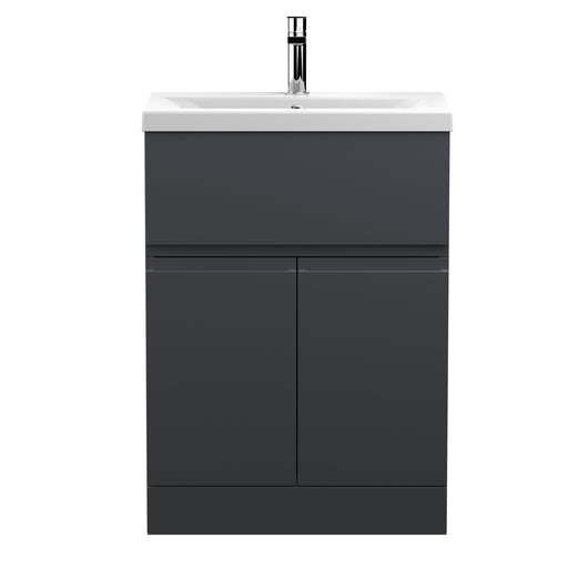 600mm Floor Standing 2 Door/Drawer Vanity & Basin 1 Hudson Reed