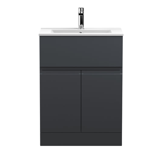 600mm Floor Standing 2 Door/Drawer Vanity & Basin 2 Hudson Reed