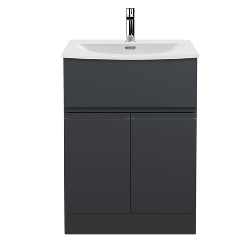 600mm Floor Standing 2 Door/Drawer Vanity & Basin 4 Hudson Reed