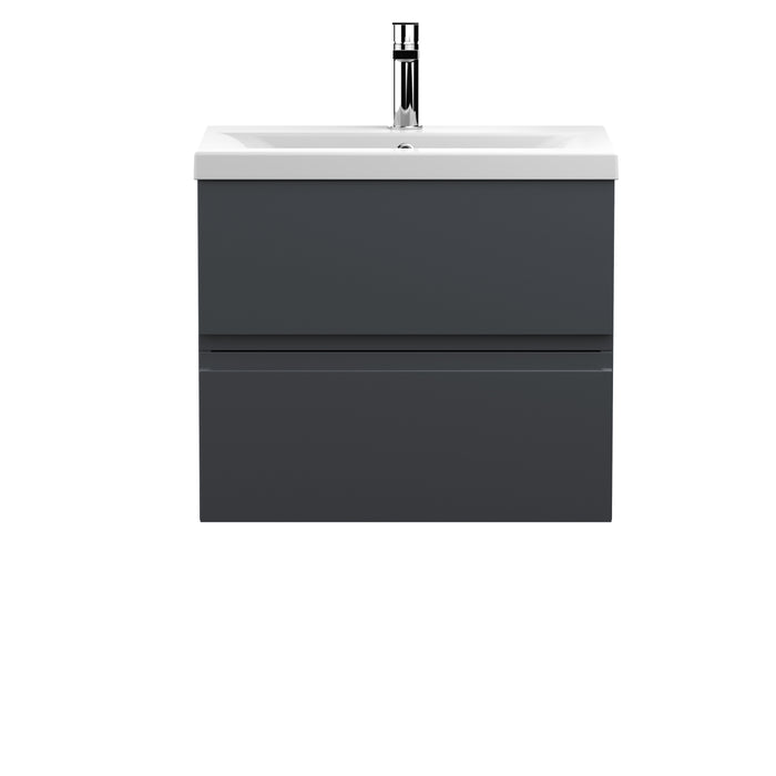 600mm Wall Hung 2 Drawer Vanity & Basin 1 Hudson Reed