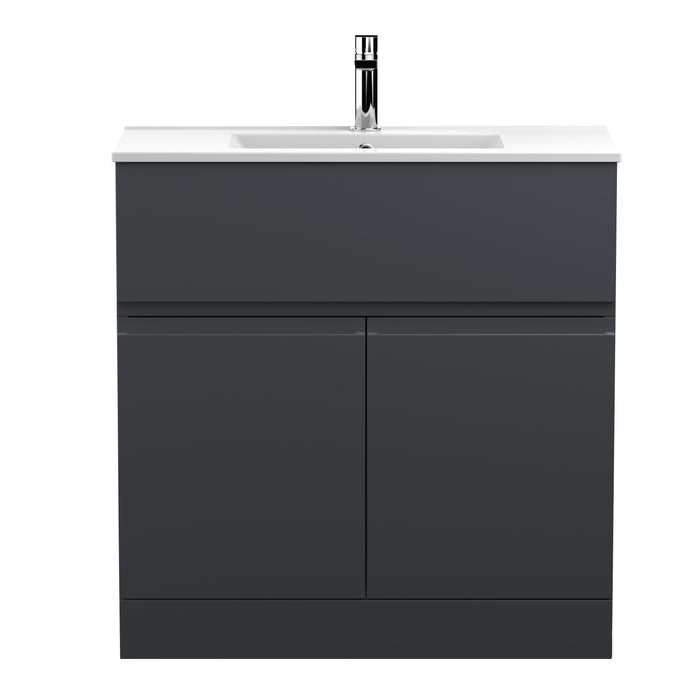 800mm Floor Standing 2 Door/Drawer Vanity & Basin 2 Hudson Reed