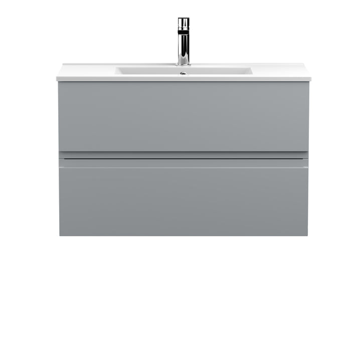 800mm Wall Hung 2-Drawer Vanity Unit & Basin 2 Hudson Reed