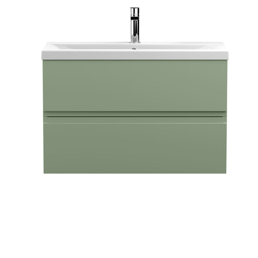 800mm Wall Hung 2 Drawer Unit & Basin 1 Hudson Reed